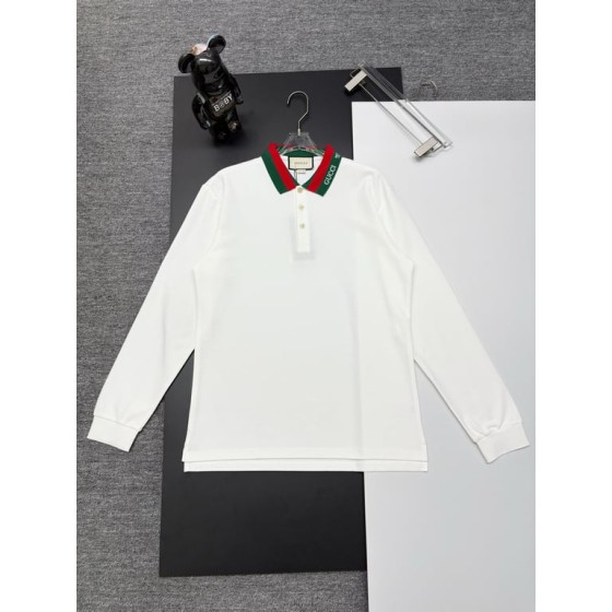 Gucci embroidered long-sleeved polo shirt